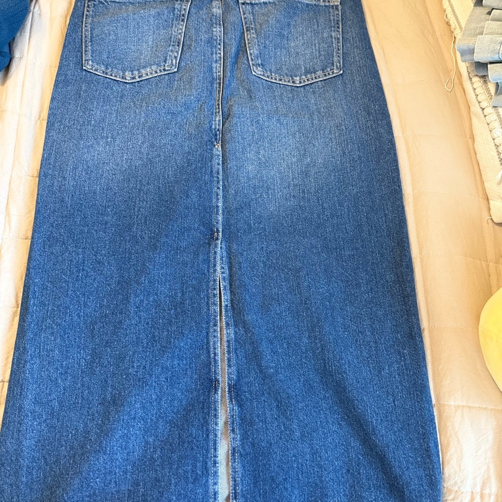 Zara Blue Denim Maxi Skirt - Picture 2 of 2